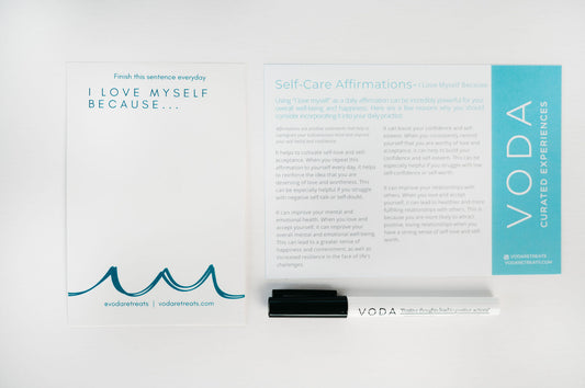 Reusable Whiteboard Affirmation Sticker & Marker - I Love Myself Because Affirmations