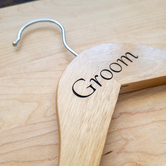 "Groom" Wooden Hanger